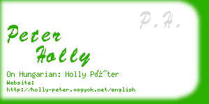 peter holly business card